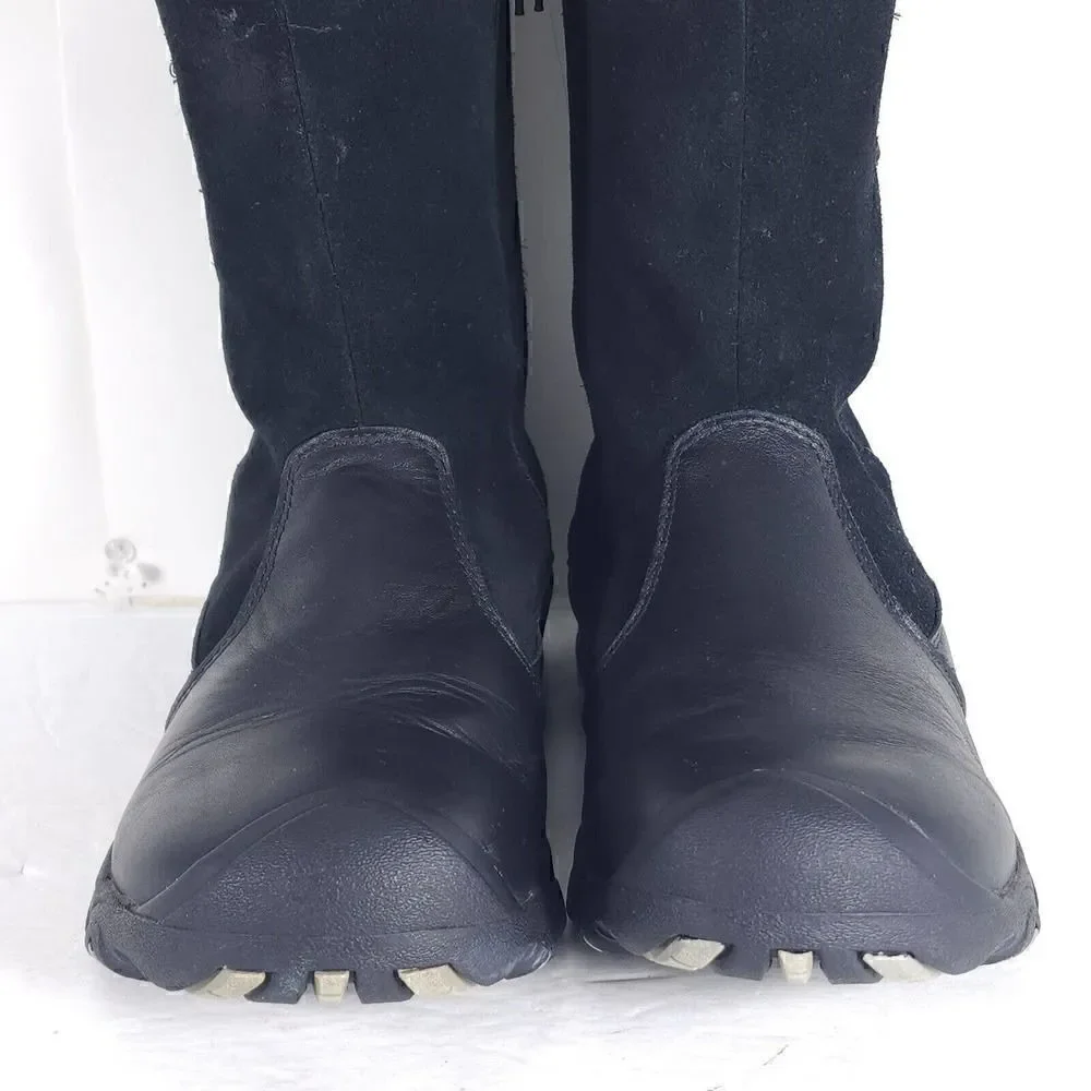 KEEN Women’s US6 Dry Mid Calf Black Leather Fleece Lined Waterproof Winter Boots